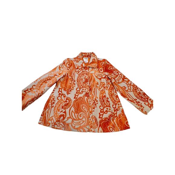 Y2K Vintage Velvet Burnout 3 Sisters Womens  size XL Button Paisley Fall Jacket - Picture 9 of 16